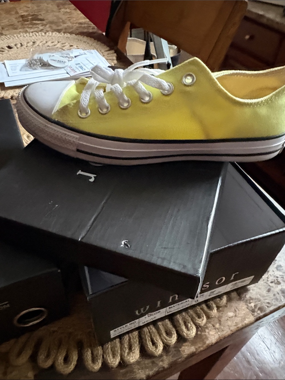 Converse Yellow and White Low Top Sneakers